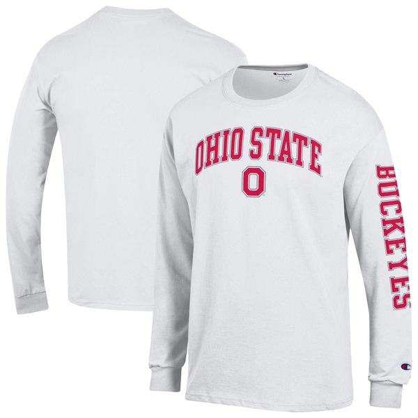 はやりっ児 メンズ トップス ティーシャツ ロゴタイプ Men\u0027s Champion White Ohio State Buckeyes Arch Over Logo 2-Hit Long Sleeve T-Shirt White 白いこと