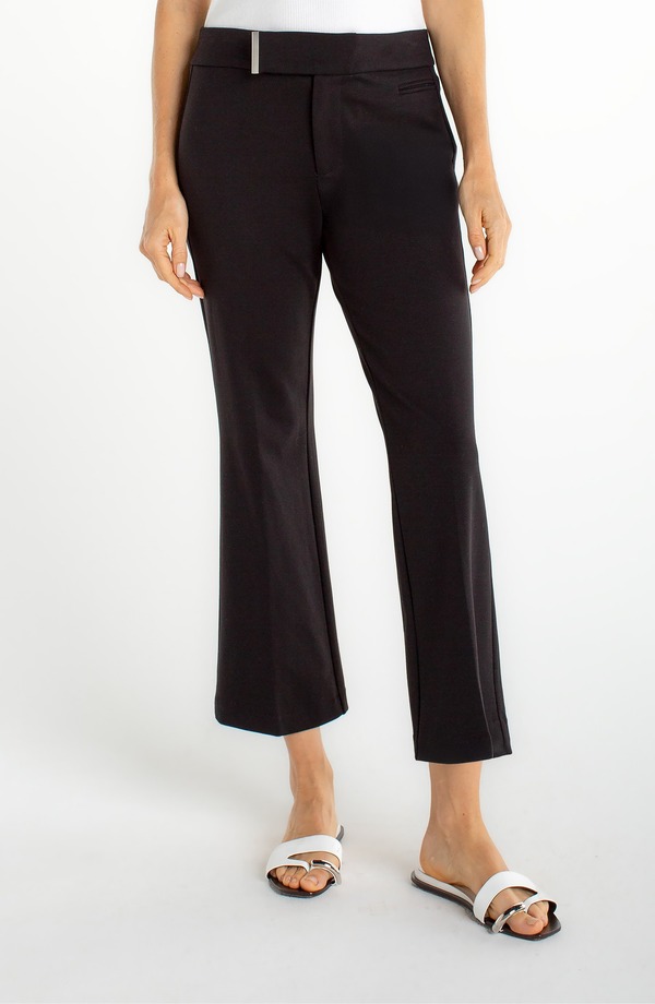 リヴァプール 天使の都市 レディース ボトムス レギンス ズボン下 Liverpoolos Angeles Extended Tab Waist Crop Flare Pants Black 黒いこと