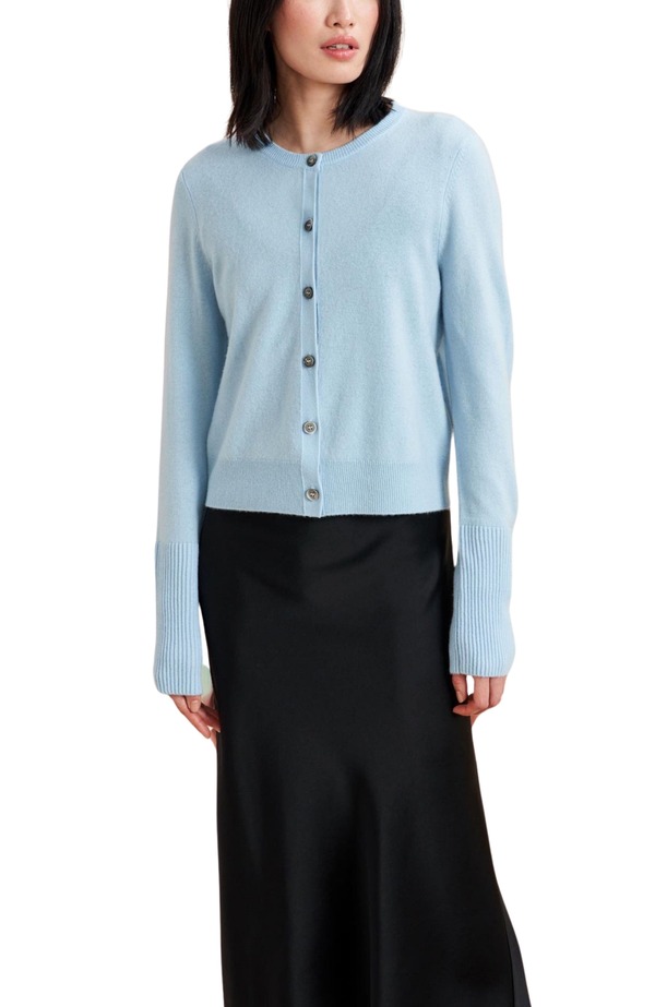 ラ リーニュ レディース アウター ジレー La Ligne Solid Lean Lines Cardigan Light Blue 青碧