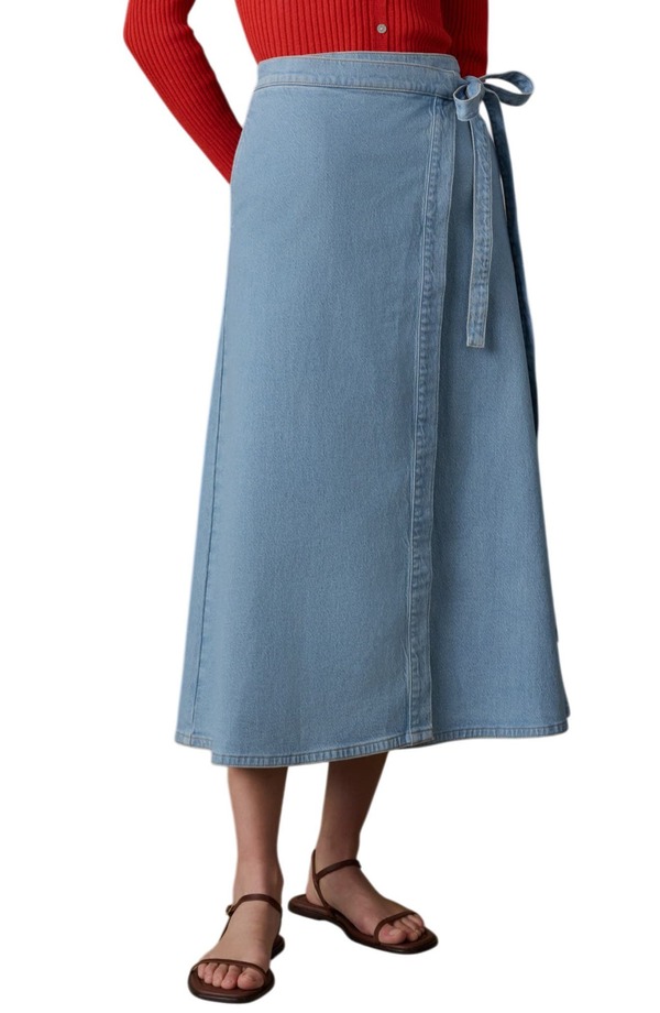 ファレティ レディース ボトムス ジーンズズボン下 スコート マキシ Faherty Solstice Denim Wrap Maxi Skirt Bay Drift Wash ジーンズ