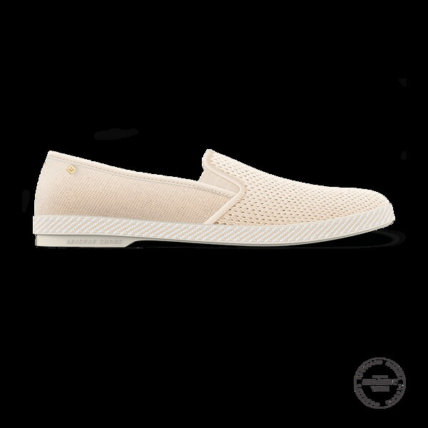 リビエラ レディース シューズ パンプス メッシュ 置き目毛革 Rivieras Classicanvas \u0026 Mesh Slip-On Loafer Cream 皮膚軟化剤