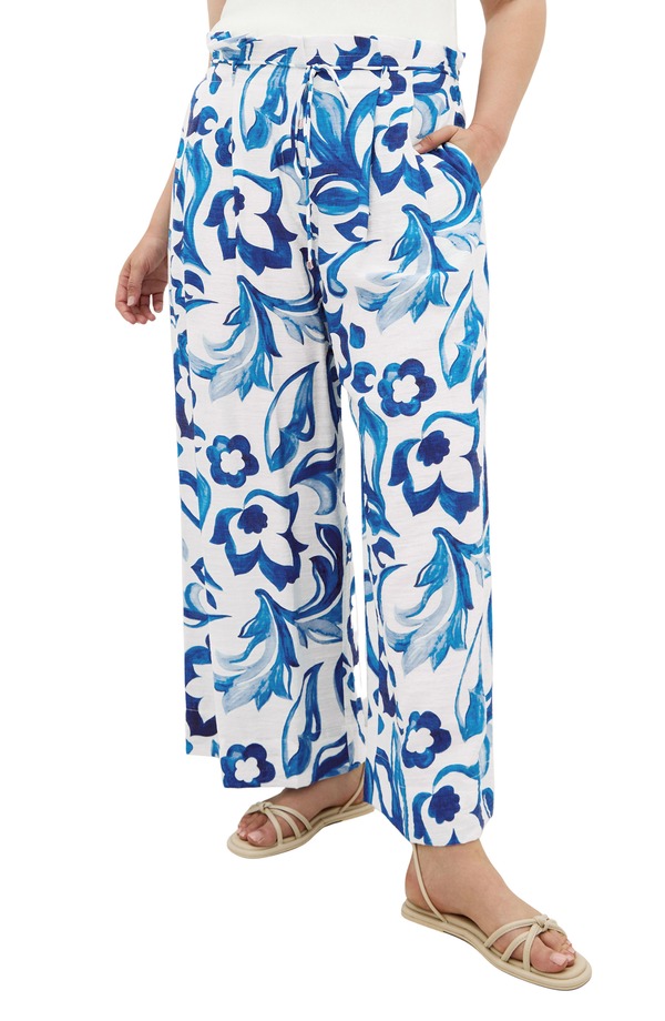 シティーシック レディース ボトムス レギンス ワイドレッグ 刷り上げる ズボン下 City Chic Resort Print Paperbag Waist Wide Leg Pants Mykonos