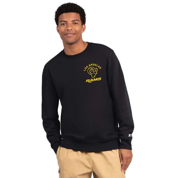 クランク メンズ アウター パーカー・スウェット プルオーバー Men\u0027starter Black Los Angeles Rams Port \u0026 Co Sweatshirt Black 黒いこと