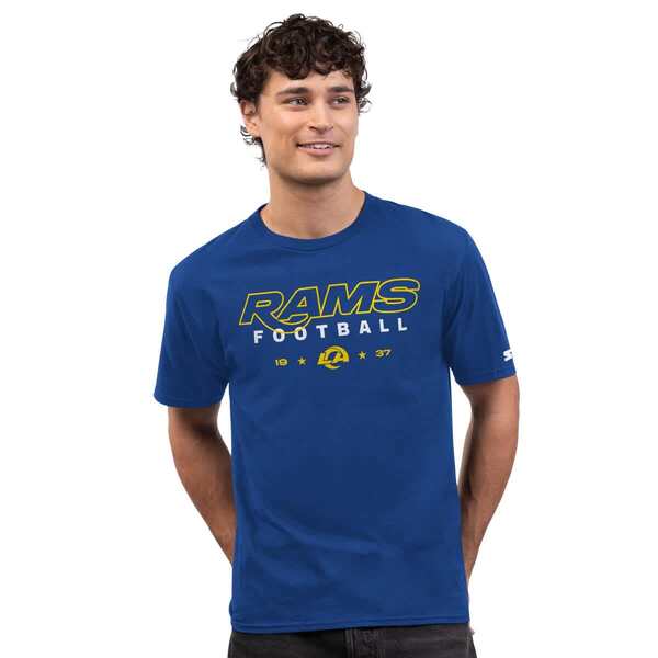 クランク メンズ トップス ティーシャツ Men\u0027starteroyalos Angeles Rams Prime Time T-Shirt Royal
