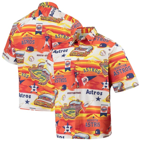 レインスプーナー メンズ トップス プルオーバー Men\u0027s Reyn Spooner Orange Houston Astroscenic Button-Up Shirt Orange オレンジ色