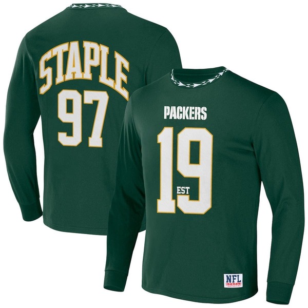 ステイプル メンズ トップス ティーシャツ Men\u0027s NFL x Staple Hunter Green Bay Packers Core Team Long Sleeve T-Shirt Hunter Green 緑であること