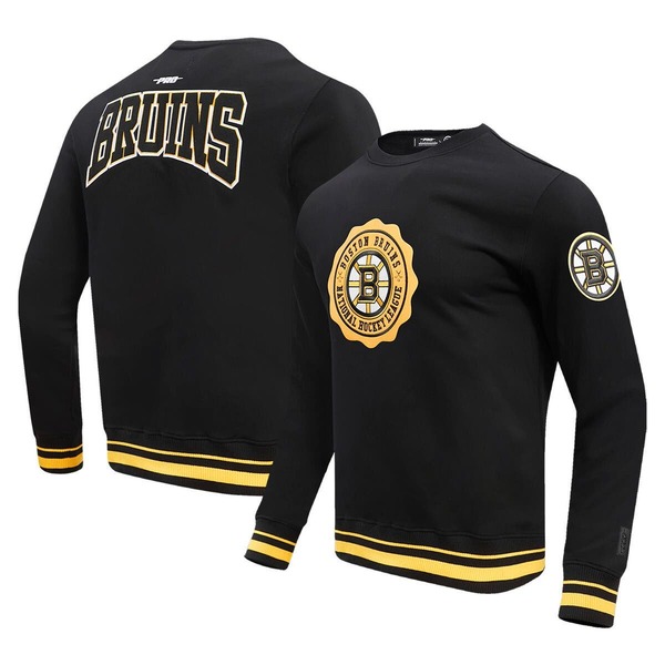労働者階級判定基準 メンズ アウター パーカー・スウェット プルオーバー Men\u0027s Pro Standard Black Boston Bruins Crest Emblem Pullover Sweatshirt Black 黒いこと