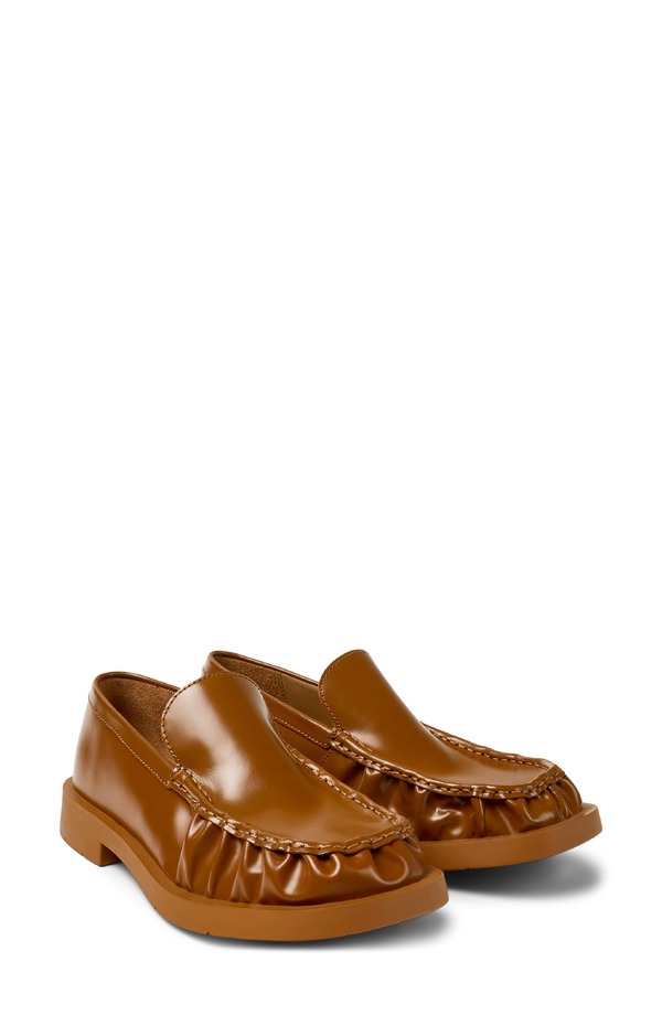 カンペール レディース シューズ パンプス 置き目毛革 Camper Lab 1978 Aqua Loafer Medium Brown 赤銅色