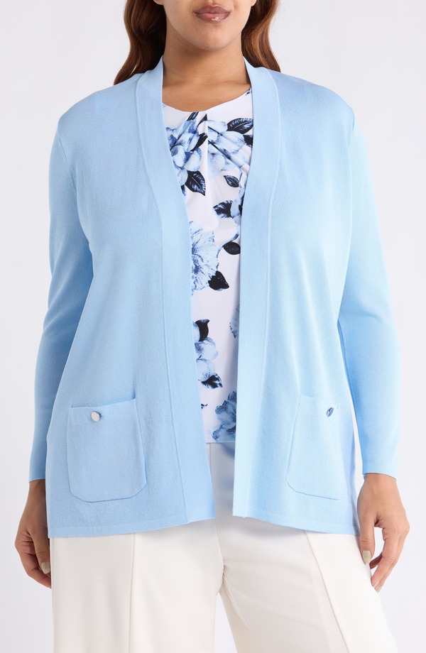 アンクライン レディース アウター ジレー Anne Klein Malibu Open Front Cardigan Lakeshore