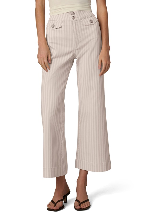 ジョーズ レディース ボトムス レギンス ワイドレッグ パンツ アンクル Joe's Thelliankle Wide Leg Pants Natural Stripe ストライプ|ReVida 店