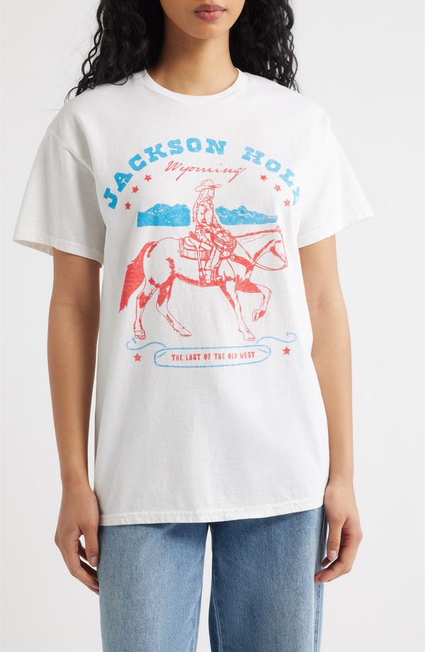 ジャンクボンネット レディース トップス ティーシャツ 綿織物 グラフィック Junk Food Jackson Hole Wyomingraphicotton T-Shirt White 白いこと