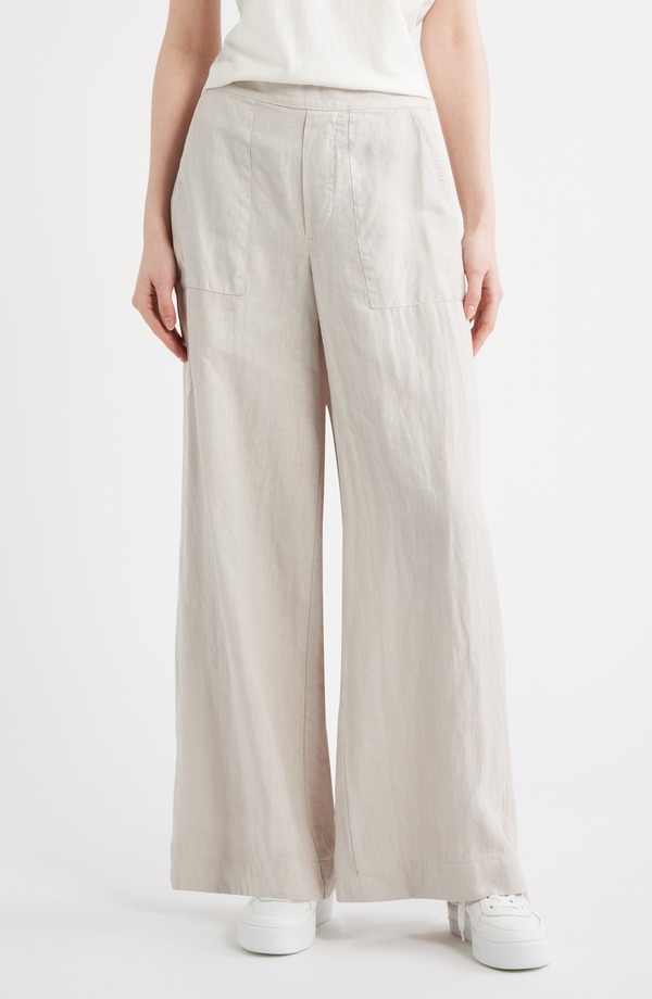 真っ正直 ＆ アイリーン レディース ボトムス レギンス ズボン下 リネン Frank \u0026 Eileen Madeline Patch Pocket Pull-On Linen Pantsand 砂子