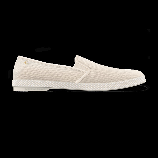 リビエラ レディース シューズ パンプス 綿織物 置き目毛革 Rivieras Classicotton Canvaslip-On Loafer Beige ベージュ