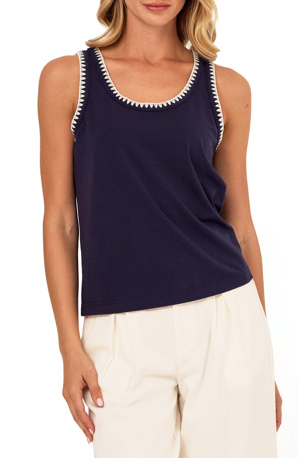 スレッズ・フォー・ソート レディース トップス 貯蔵タンクいの一番 対比 Threads 4 Thought Genevieve Contrastrim Tank Stargazer
