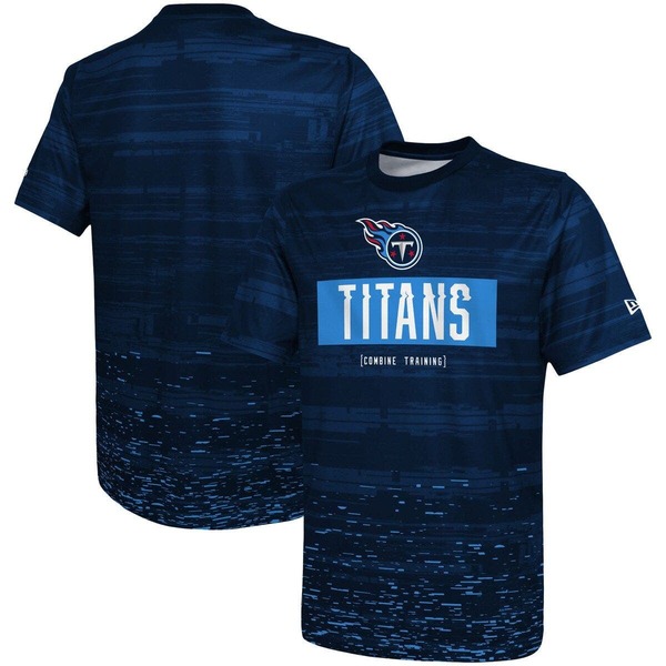 ニュー内鰓 メンズ トップス ティーシャツ Men\u0027s New Era Navy Tennessee Titans Combine Authentic Sweep T-Shirt Navy 米国海軍