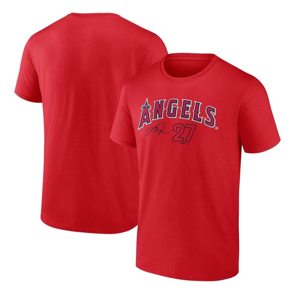 ファナティクス メンズ トップス ティーシャツ Men\u0027s Fanatics Branded Mike Trout Red Los Angeles Angels Player Name \u0026 Number T-Shirt Red 赤いこと