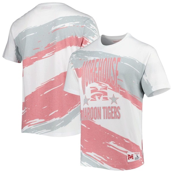 ミッチェル\u0026ネス メンズ トップス ティーシャツ Men\u0027s Mitchell \u0026 Ness White Morehouse Maroon Tigers Paintbrush Sublimated T-Shirt White 白いこと