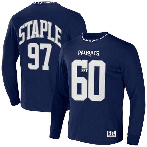 ステイプル メンズ トップス ティーシャツ Men\u0027s NFL x Staple Navy New England Patriots Core Team Long Sleeve T-Shirt Navy 米国海軍