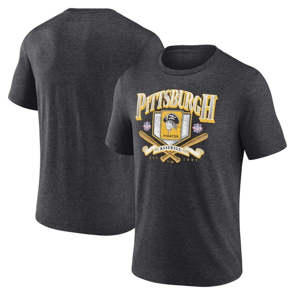 ファナティクス メンズ トップス ティーシャツ Men\u0027s Fanatics Branded Heather Charcoal Pittsburgh Pirates Home Team Tri-Blend T-Shirt Heather Black 黒いこと