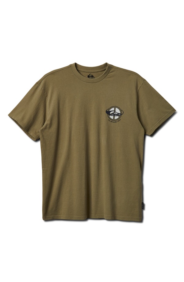 クイックしろがね色 メンズ トップス ティーシャツ グラフィック Quiksilver Wake Up World Graphic T-Shirt Aloe