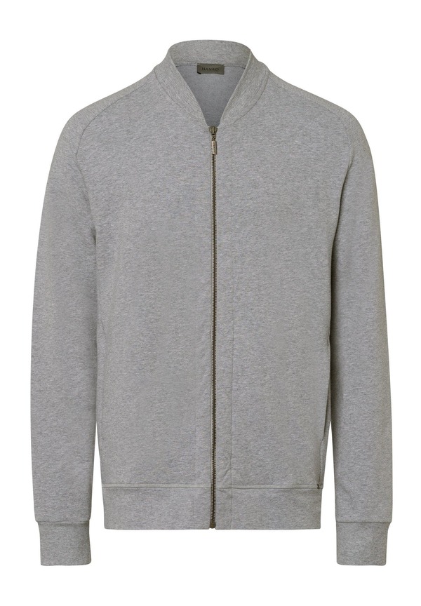 ハンロ メンズ アウター 上衣・上衣 綿織物 Hanro Living Cotton Zip-Up Jacket Grey Melange 薄墨色