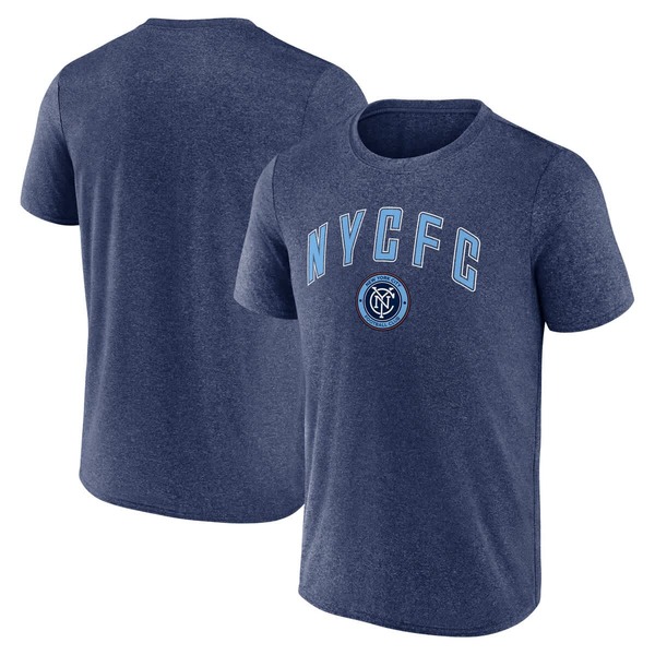 ファナティクス メンズ トップス ティーシャツ Men\u0027sFanatics Heather Navy New York City FC Drop Kick T-Shirt Heather Navy ギョリュウモドキ