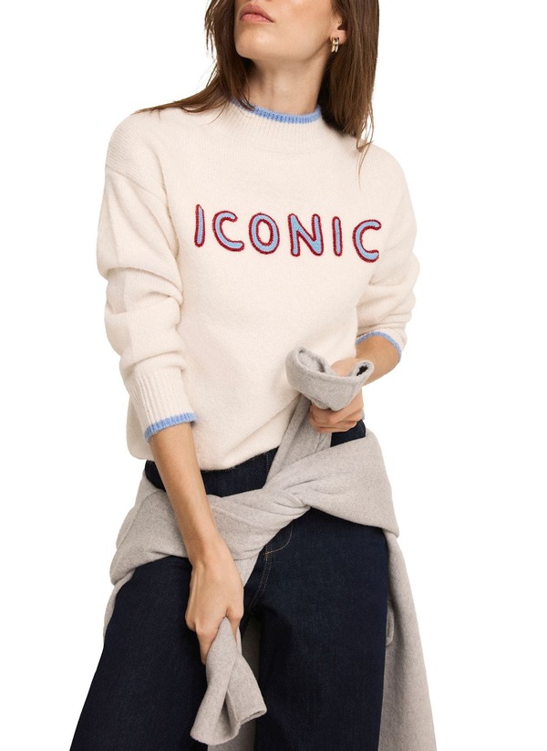 ミルトンベルベット レディース アウター パーカー・スウェット ティーシャツ 刺しゅう 編み物 MINT VELVET Iconic Embroidered Knit Sweater Cream 皮膚軟化剤
