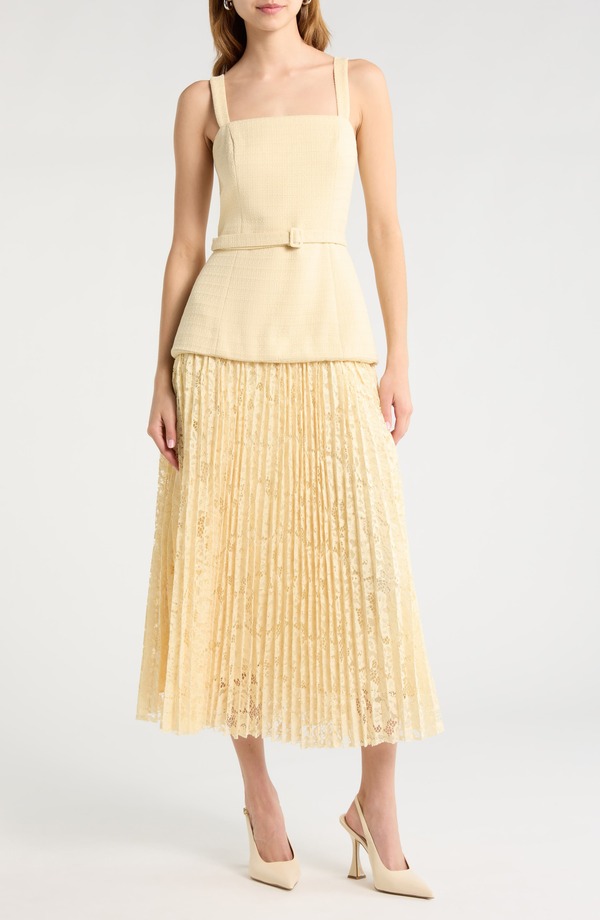 アストール レディース トップス 衣装 ノースリーブ ASTR the Label Caitlin Sleeveless Dress Yellow 黄色