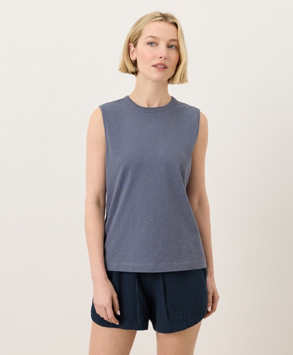 パクト レディース トップス プルオーバー 綿織物 Pact Organicotton Soft-Slub Essential Tank Light Steel Blue 青碧
