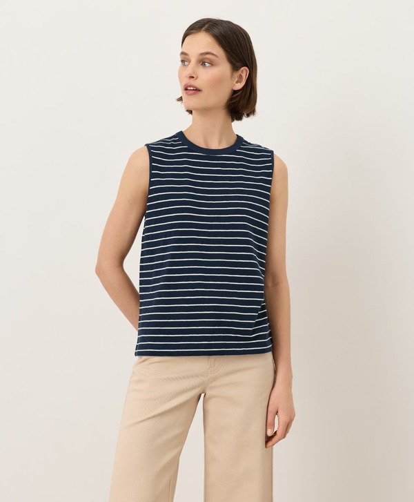パクト レディース トップス プルオーバー 綿織物 Pact Organicotton Soft-Slub Essential Tank Saranac Stripe 縞模様