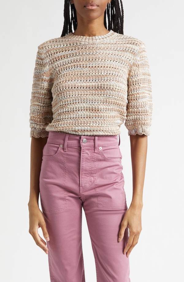 ヴェロニカ ベアード レディース アウター パーカー・スウェットール ティーシャツ 綿織物 Veronica Beard Merivale Metallicotton Blend Sweater Beige Multi ベージュ