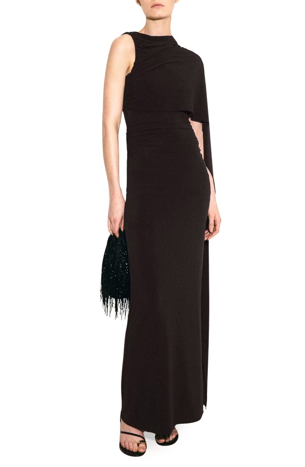 マンゴ レディース トップス 衣装 ケープ青写真 非対称 旗がしら ケープ マキシ MANGO Asymmetricape Maxi Dress Brown 赤銅色