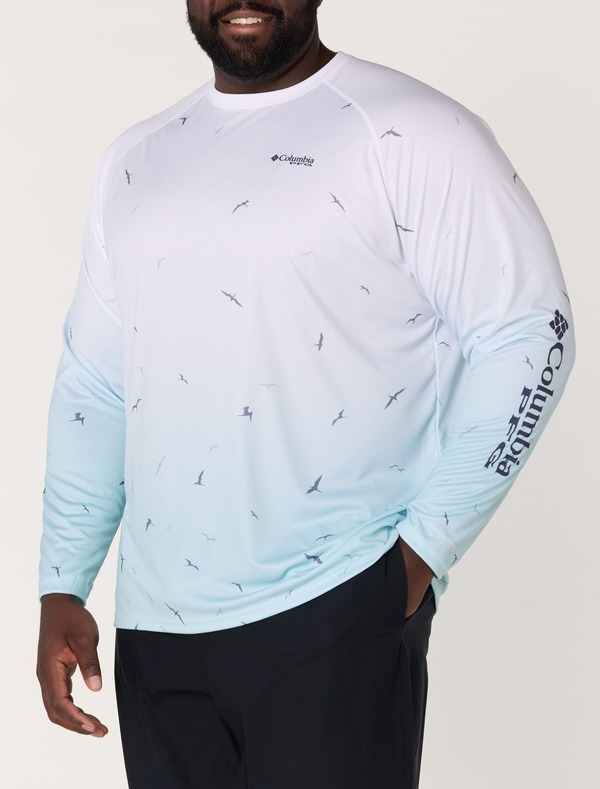 コロンビア メンズ トップス ティーシャツ トール 長袖 Columbia Big \u0026 Tall PFG Frenzy Long-Sleeve T-Shirt Marine Light