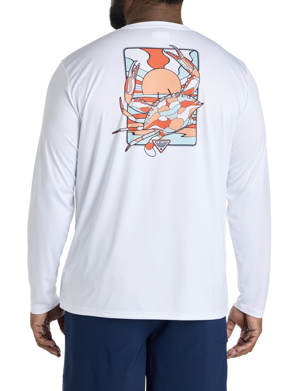コロンビア メンズ トップス プルオーバー トール 長袖 グラフィック Columbia Big \u0026 Tall Fish Crab Long-Sleeve Graphic Tee White 白いこと
