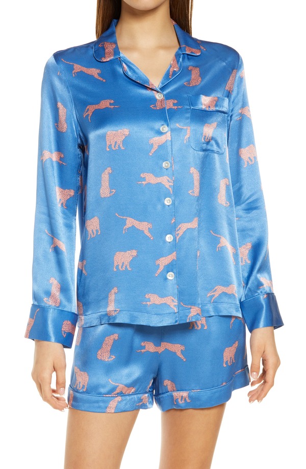 レイルズ レディース アンダー御召しもの ナイト爵御召しもの Rails Clarise Short Pajamas Pink Cheetahs さくら色
