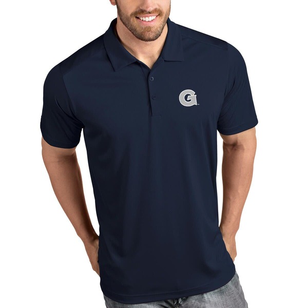 アンティグア メンズ トップス スポーツシャツ Georgetown Hoyas Antigua Tribute Polo - Navy 米国海軍