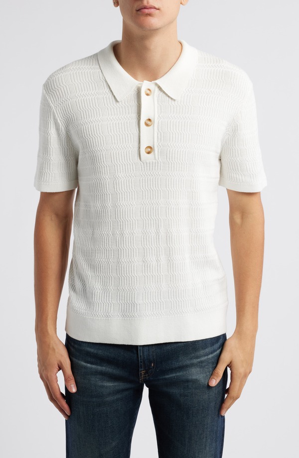 レイルズ メンズ トップス スポーツシャツ スウェーター 綿織物 Rails Nathan Cotton Blend Polo Sweater White 白いこと