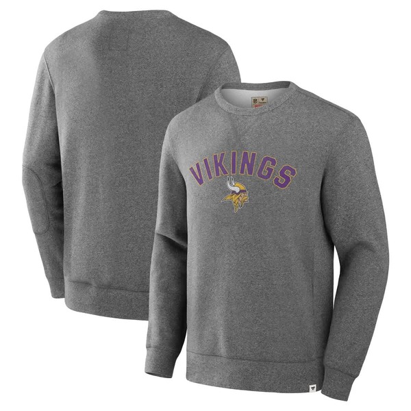 ファナティクス メンズ アウター パーカー・スウェット パイル ティーシャツ Men\u0027s Fanatics Heather Gray Minnesota Vikings Loop Terry Pullover Sweatshirt Heather Gray 薄墨色