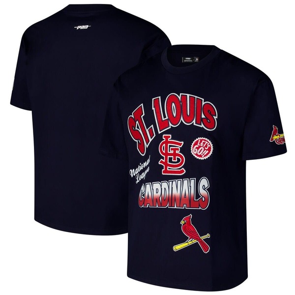 プロスタンダード メンズ トップス Tシャツ Men's Pro Standard Navy St. Louis Cardinals Turn It Up Dropped Shoulder T-Shirt Navy ネイビー|ReVida 店