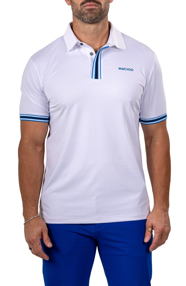 マセオ メンズ トップス スポーツシャツ Maceoo Marthyr0016 White Tipped Golf Polo White 白いこと