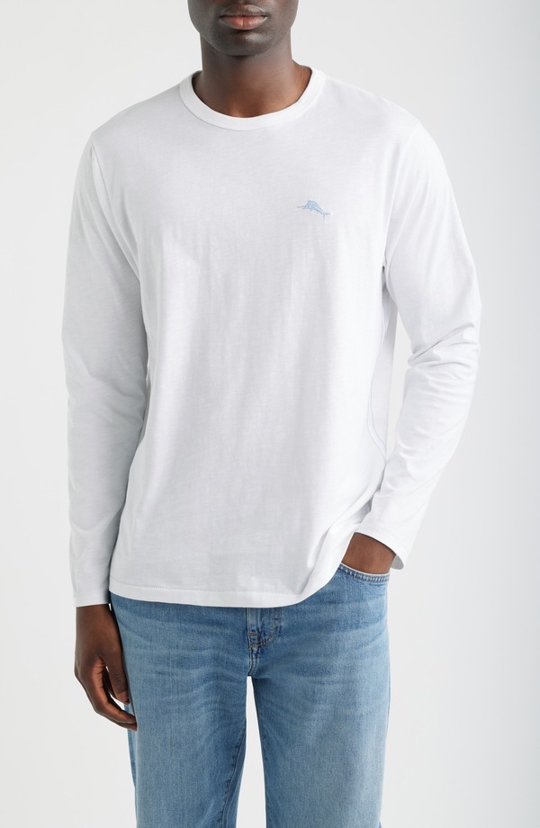 トッミーバハマ メンズ トップス ティーシャツ 綿織物 グラフィック Tommy Bahama Paradise インチ a Bottle Long Sleeve Cotton Graphic T-Shirt White 白いこと