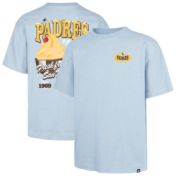 フォーティーセブン メンズ トップス ティーシャツ Men\u0027s \u002747 Light Blue San Diego Padres Ice Cream Parlor Foundation T-Shirt Light Blue 青碧
