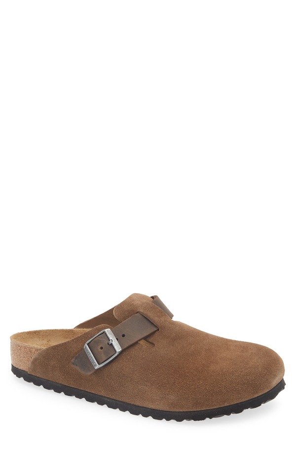 ビルケンシュトック メンズ シューズ スリッポン・ローファー Birkenstock Boston Soft Clog Dark Tea