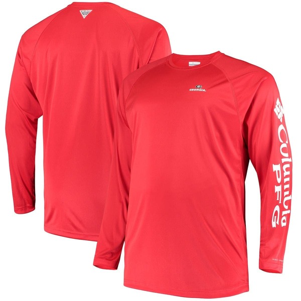 コロンビア メンズ トップス プルオーバー トール Men\u0027s Columbia Red Georgia Bulldogs Big \u0026 Tall Terminal Tackle Long Sleeve Omni-Shade T-Shirt Red 赤いこと