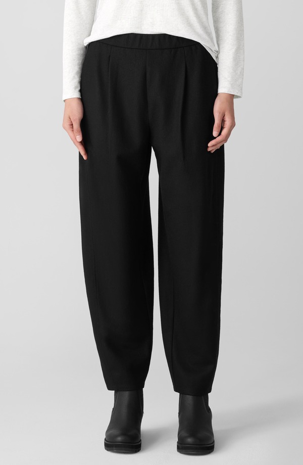 エイリーンフィッシャー レディース ボトムス レギンス 筋目 ズボン下 羊毛 アンクル Eileen Fisher Pleated Woolantern Ankle Pants Black 黒いこと