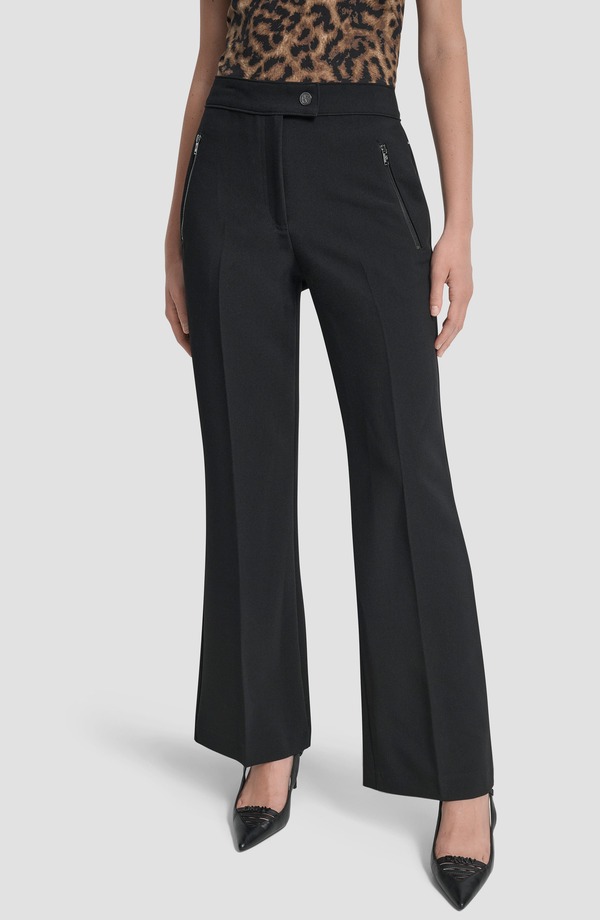 ダナ キャラン ニューヨーク州 レディース ボトムス レギンス ズボン下 DKNY Double Weave Flare Pants Black 黒いこと