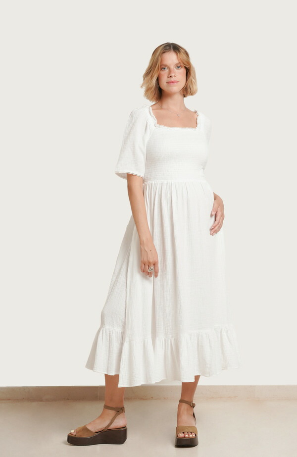 ノム レディース トップス 衣装 Nomaternity Raquel Maternity \u0026 Nursing Dress White 白いこと