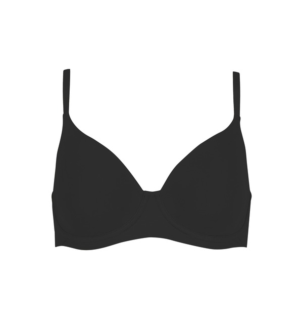 ユイット レディース アンダー御召しもの ブラ Huit Coton Bio Underwire Bra Black 黒いこと