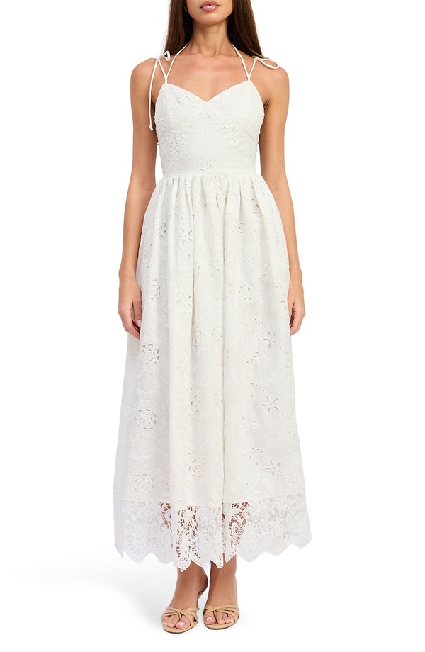 エン セゾン レディース トップス ワンピース ミディ マキシ En Saison Aanlise Maxi Midi Dress White ホワイト|ReVida 店