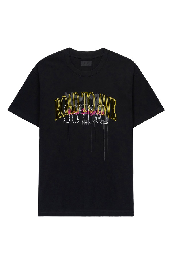 アールティーエー メンズ トップス プルオーバー グラフィック RtA Colin Road to Awe Oversize Graphic T-Shirt Black Mixed Logo 黒いこと